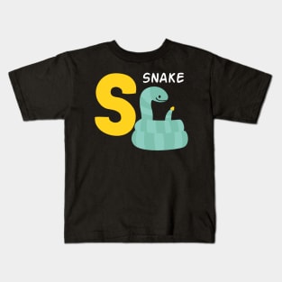 Snake alphabet S funny Kids T-Shirt